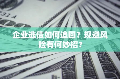 武汉企业逃债如何追回？规避风险有何妙招？