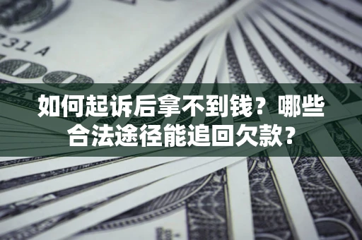 武汉如何起诉后拿不到钱？哪些合法途径能追回欠款？
