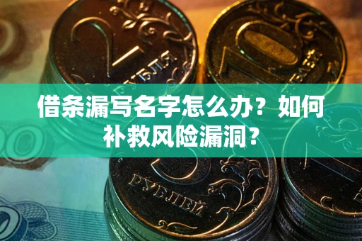武汉借条漏写名字怎么办？如何补救风险漏洞？