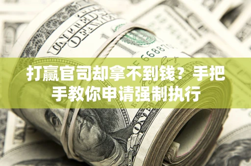 武汉打赢官司却拿不到钱？手把手教你申请强制执行