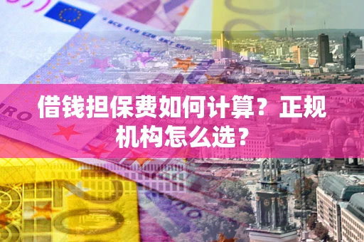 武汉借钱担保费如何计算？正规机构怎么选？