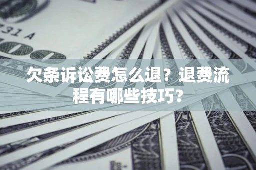 武汉欠条诉讼费怎么退？退费流程有哪些技巧？
