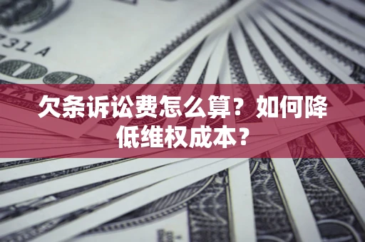 武汉欠条诉讼费怎么算？如何降低维权成本？